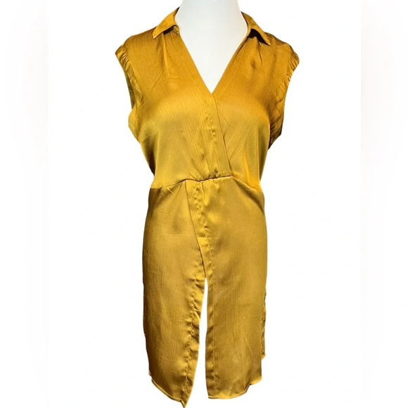NWOT Joie Sleeveless Deep Gold Split-neck Tunic - Picture 2 of 7